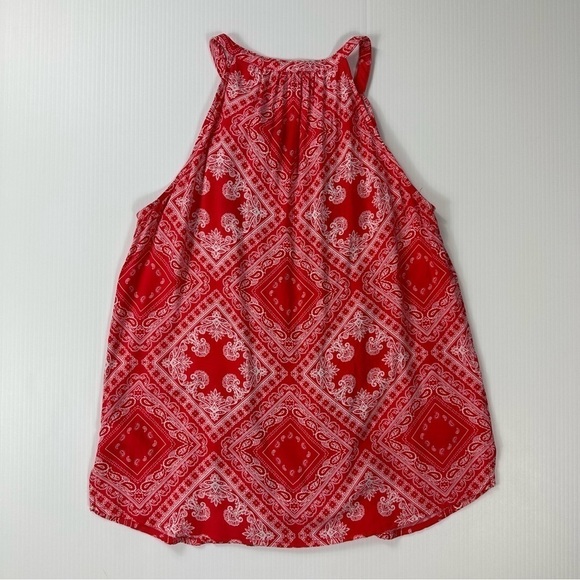Savanna Jane Sz S  Bandana Red Bohemian Embroidered Floral Sleeveless Tank Top - Picture 12 of 12